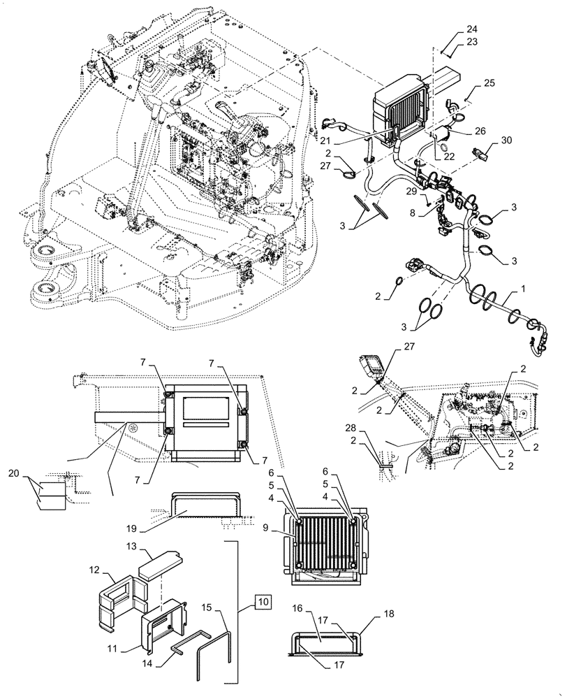 Схема запчастей Case CX31B - (55.050.AH[01]) - HARNESS, ASSY - ASN PW16-80067 (55) - ELECTRICAL SYSTEMS