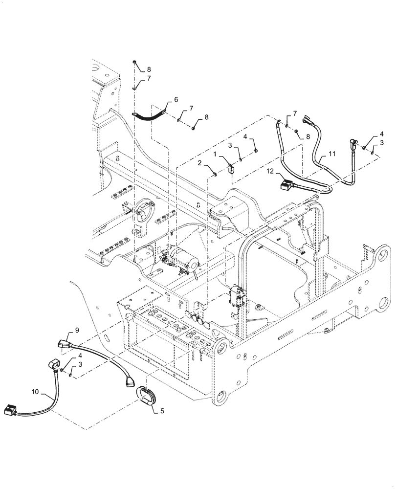 Схема запчастей Case 621G - (55.302.020) - BATTERY CABLE INSTALLATION (55) - ELECTRICAL SYSTEMS