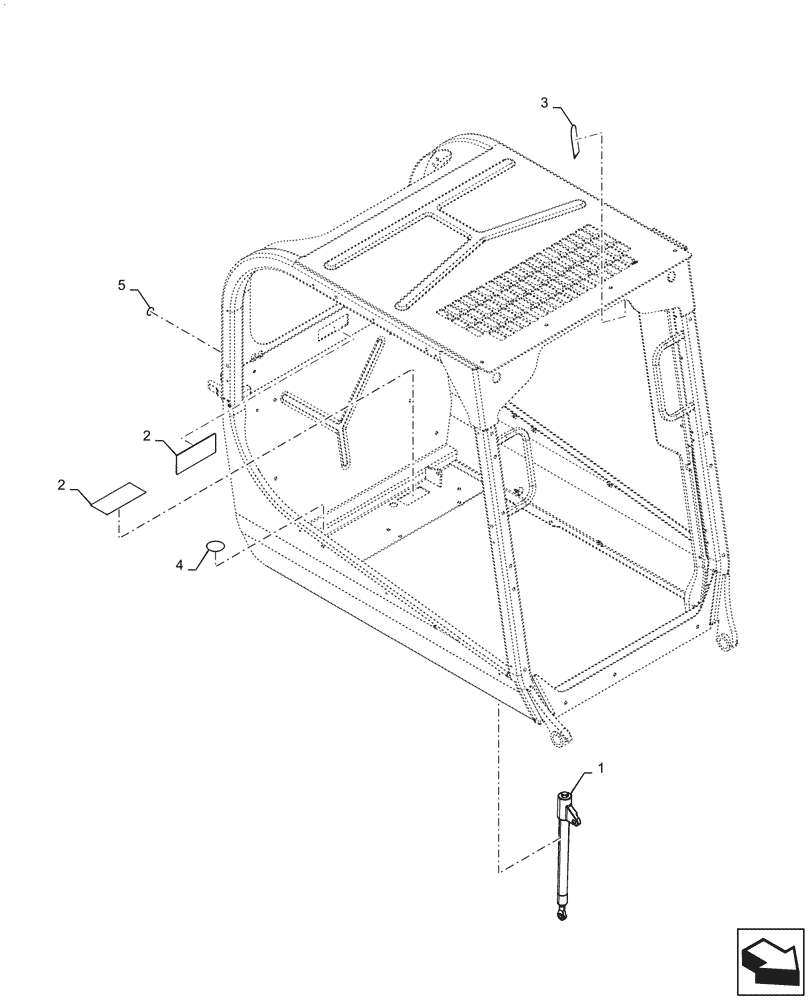 Схема запчастей Case SR270 - (90.151.010) - OPEN CAB, W/O HEAT OR HVAC (90) - PLATFORM, CAB, BODYWORK AND DECALS