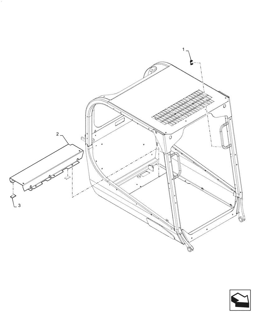 Схема запчастей Case SV340 - (90.160.020) - OPEN CAB, W/O TRIM PANELS (90) - PLATFORM, CAB, BODYWORK AND DECALS