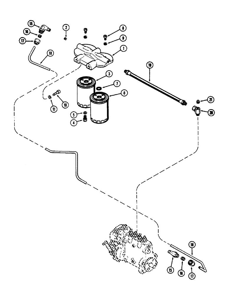 Схема запчастей Case 800 - (052) - FUEL FILTER SYSTEM, (336BD) AND (336BDT) DIESEL ENGINES (02) - FUEL SYSTEM