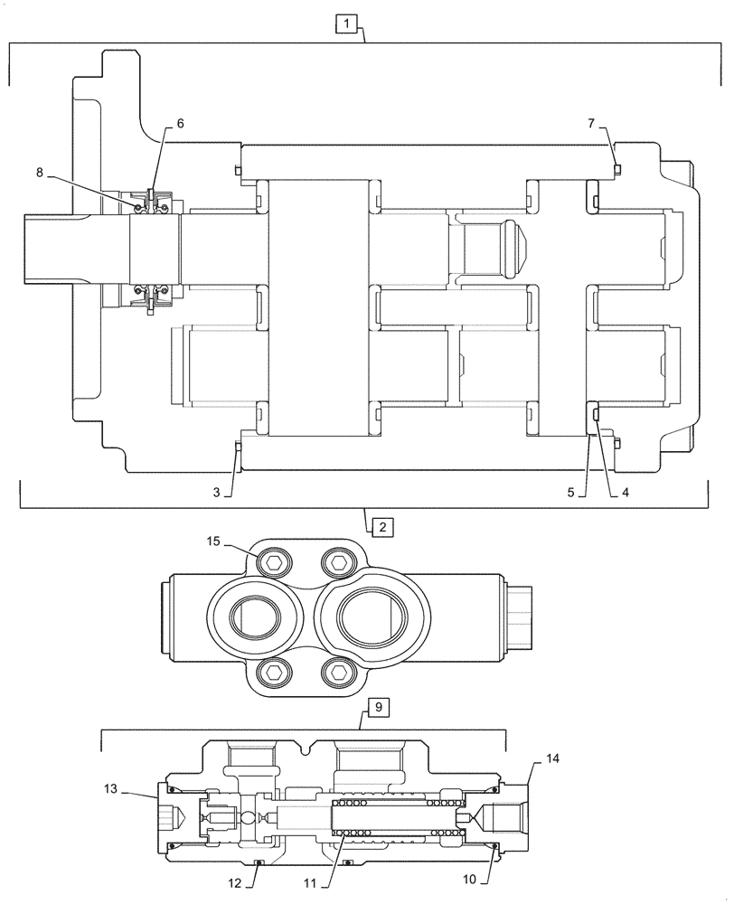 Схема запчастей Case 570N EP - (35.106.AN[06]) - PTO HYDRAULIC PUMP, TANDEM - SHIMADZU (35) - HYDRAULIC SYSTEMS