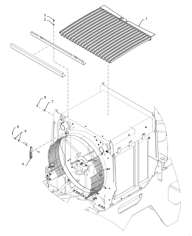 Схема запчастей Case 621G - (10.400.060) - COOLER TOP SCREEN INSTALLATION, STANDARD (10) - ENGINE