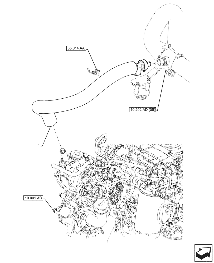 Схема запчастей Case 321F - (55.202.AY[02]) - VAR - 402110 - AIR INLET HEATER, W/ AIR CONDITIONING (55) - ELECTRICAL SYSTEMS