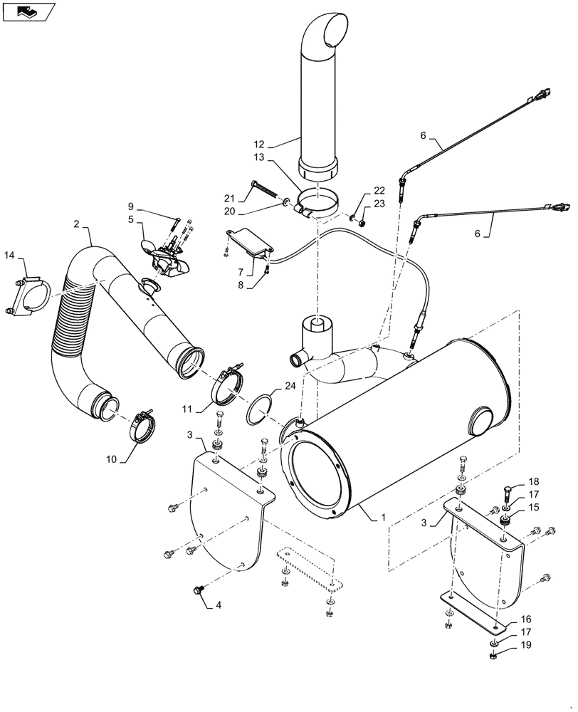 Схема запчастей Case 1650M LGP PAT - (10.254.010) - SCR EXHAUST SYSTEM 12L (10) - ENGINE