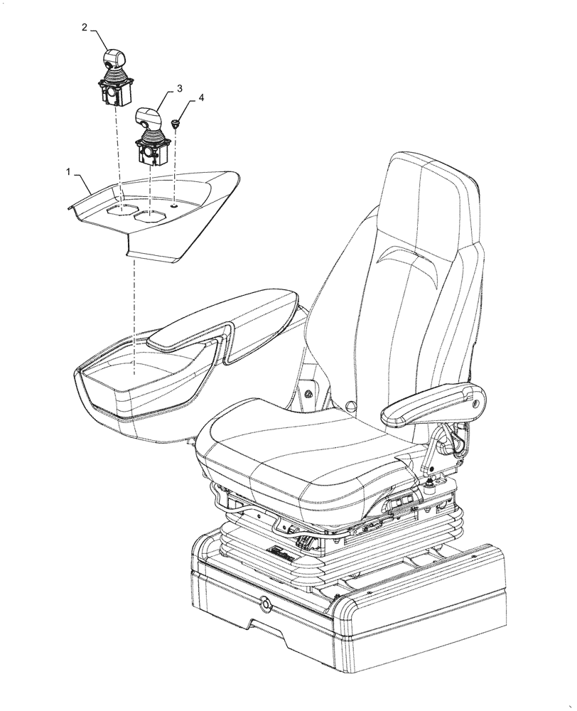 Схема запчастей Case 821G - (55.512.030[01]) - VAR - 734051 - JOYSTICK, CONTROL - 2 LEVER - EH (55) - ELECTRICAL SYSTEMS