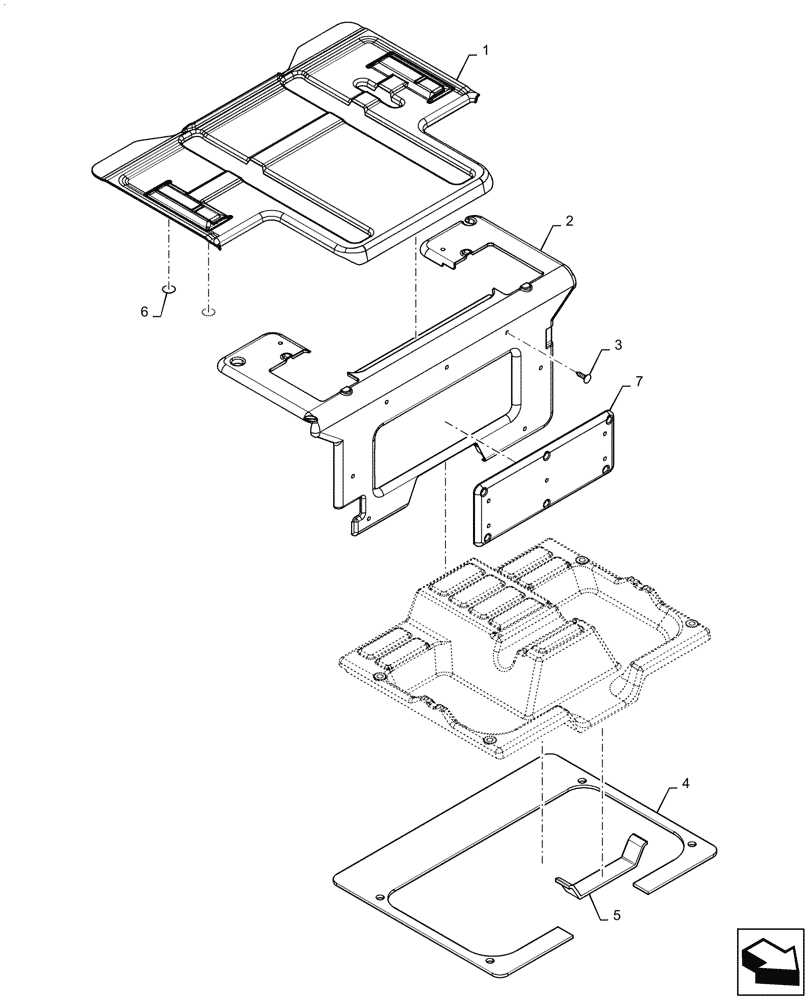 Схема запчастей Case SV340 - (90.160.030[02]) - FLOOR MAT, MECHANICAL HAND & FOOT CONTROLS (90) - PLATFORM, CAB, BODYWORK AND DECALS