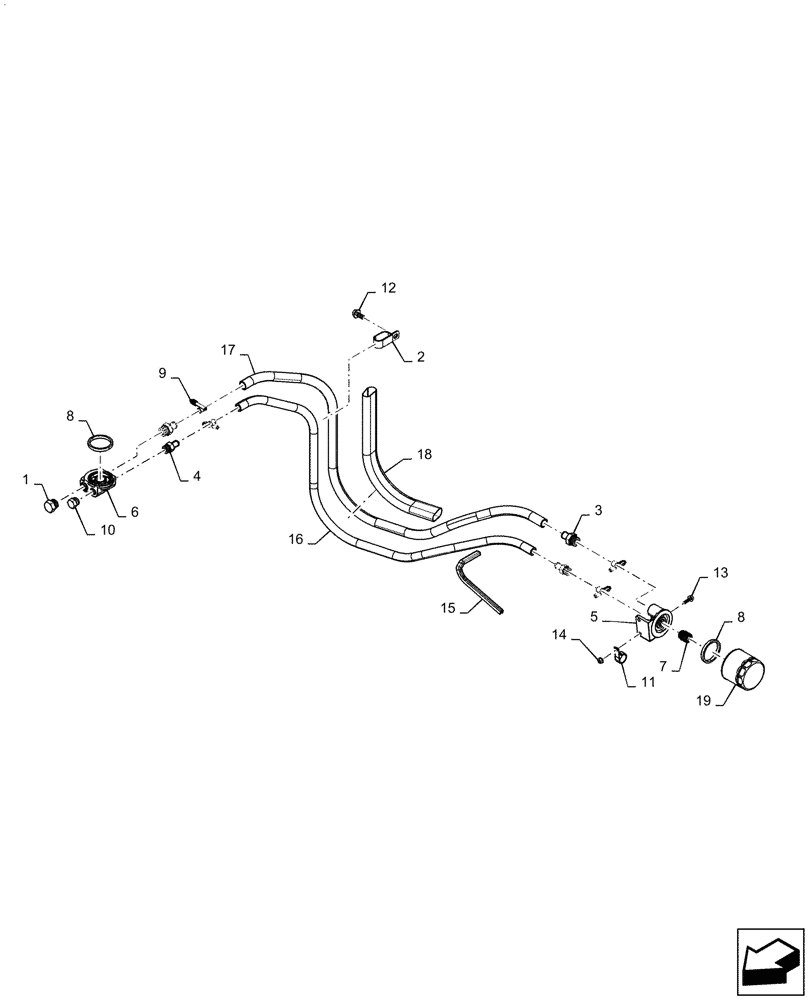 Схема запчастей Case TR270 - (10.304.AF) - REMOTE ENGINE FILTER LINES (10) - ENGINE