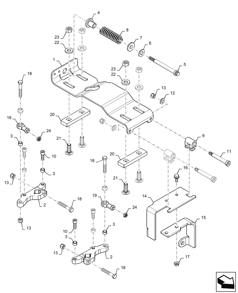 Схема запчастей Case SR130 - (29.200.AM[04]) - MANUAL CENTERING, FOOT CONTROLS - 05-FEB-2015 AND AFTER (29) - HYDROSTATIC DRIVE