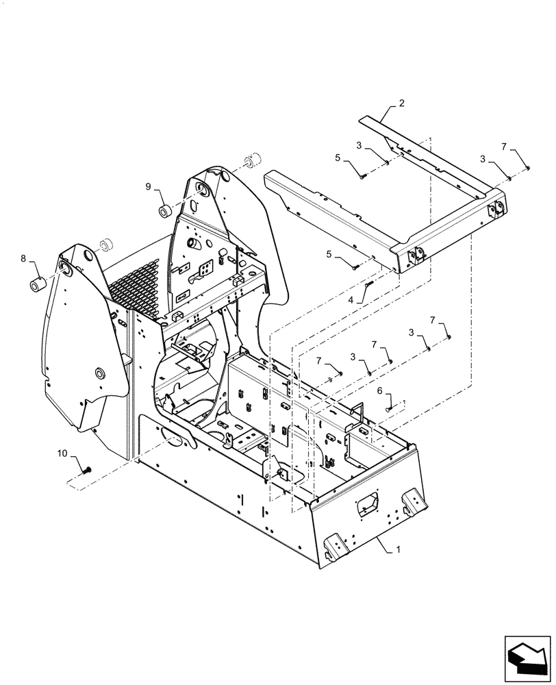 Схема запчастей Case TR310 - (39.100.AB) - CHASSIS, RADIAL UPPER FRAME (39) - FRAMES AND BALLASTING