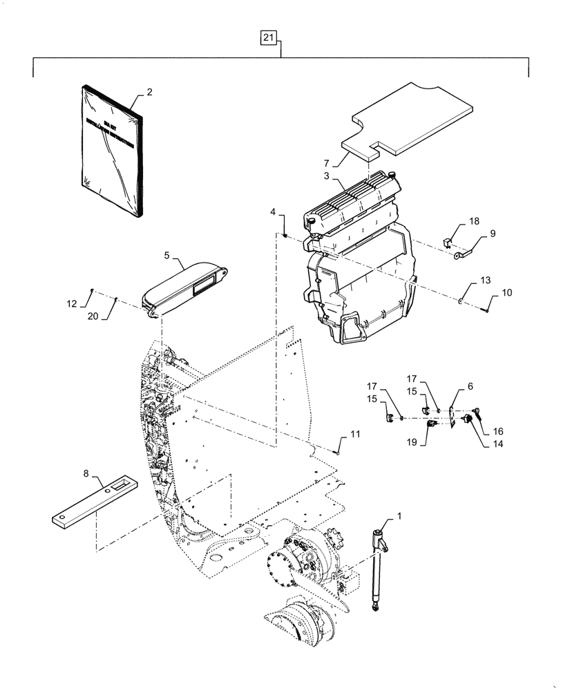 Схема запчастей Case TV380 - (88.050.01) - DIA KIT, HEATER, AIR CONDITIONER, COMPONENTS (88) - ACCESSORIES