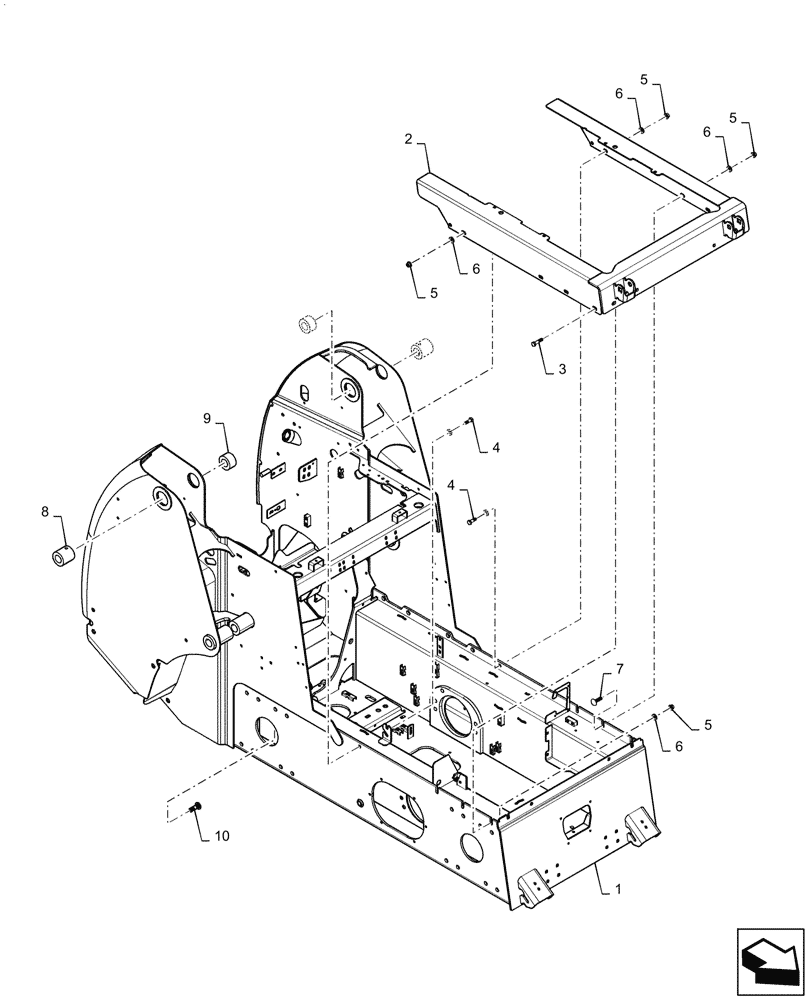 Схема запчастей Case SR220 - (39.100.AB) - CHASSIS (39) - FRAMES AND BALLASTING