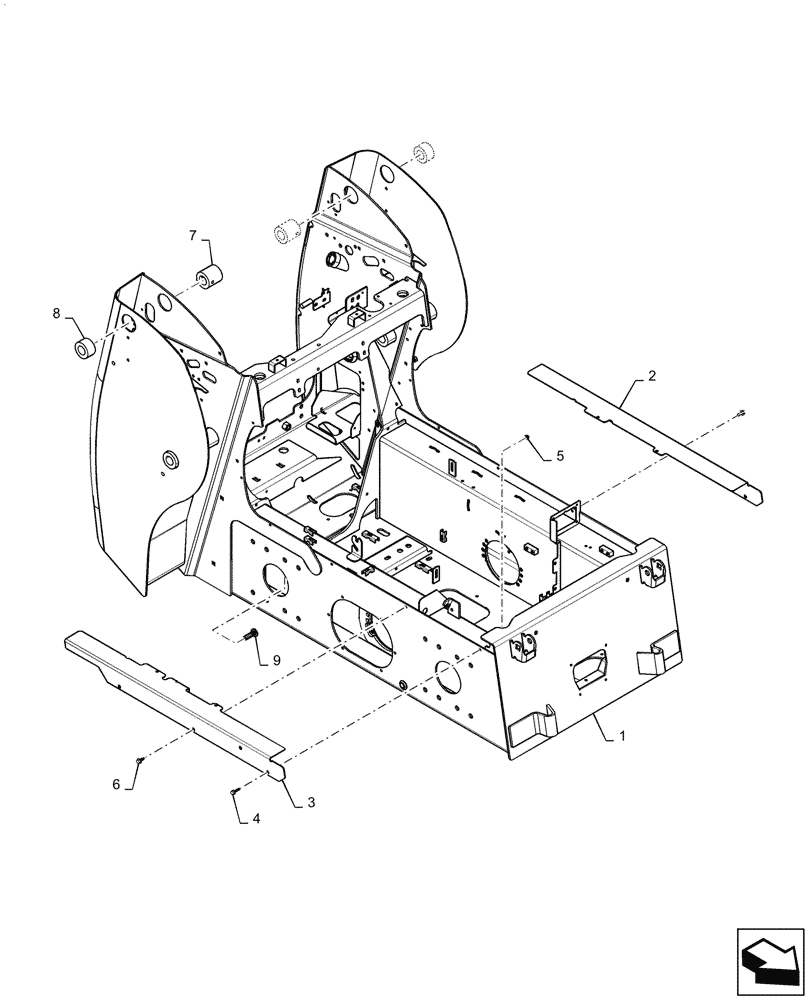 Схема запчастей Case SR150 - (39.100.AB) - FRAME, CHASSIS (39) - FRAMES AND BALLASTING