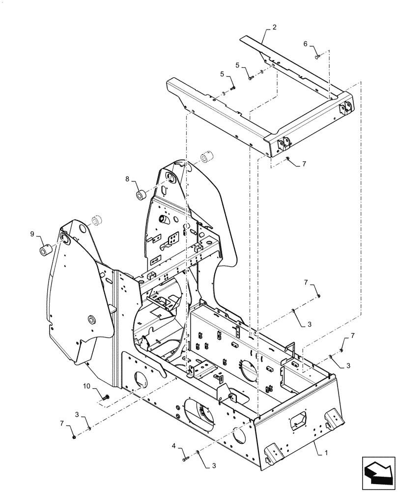 Схема запчастей Case SR175 - (39.100.AB) - FRAME, CHASSIS (39) - FRAMES AND BALLASTING