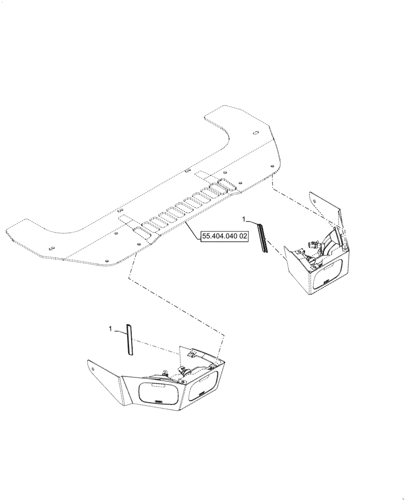 Схема запчастей Case SV340 - (55.404.040[03]) - HEAVY DUTY, FRONT LIGHT ASSY, W/O FRONT DOOR (55) - ELECTRICAL SYSTEMS