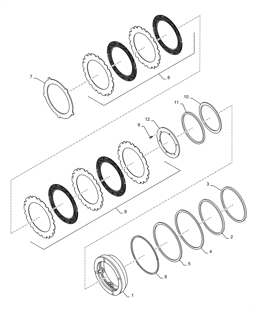 Схема запчастей Case 621G - (33.202.040[01]) - VAR - 424235 - FRONT AND REAR AXLE BRAKE ASSEMBLY, HEAVY DUTY (33) - BRAKES & CONTROLS