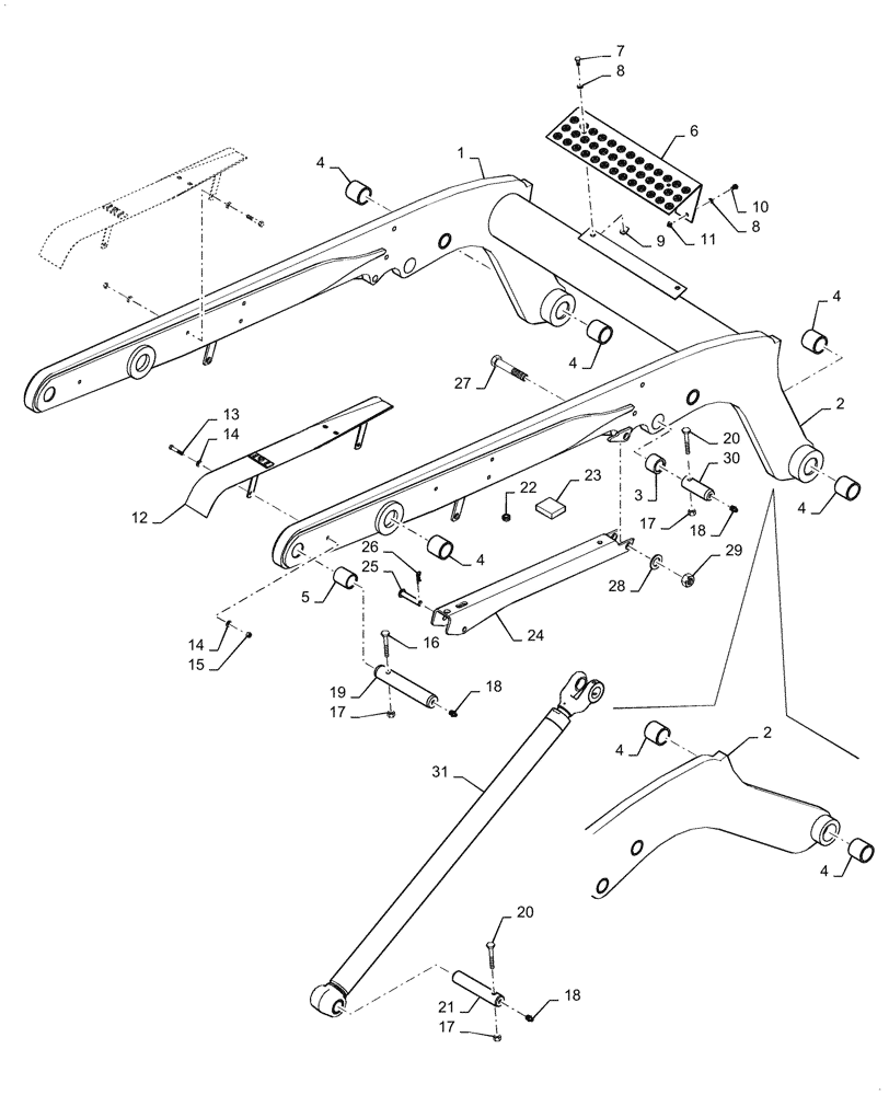 Схема запчастей Case 90XT - (09-01) - FRAME - LOADER LIFT (09) - CHASSIS