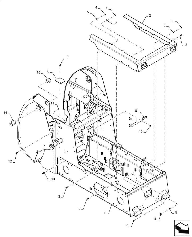 Схема запчастей Case SR270 - (39.100.010) - FRAME & COMPONENTS (39) - FRAMES AND BALLASTING