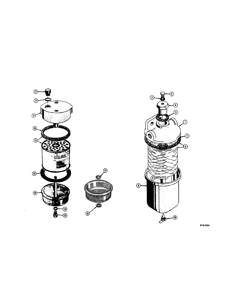 Схема запчастей Case 310F - (060[1]) - FUEL FILTERS - DIESEL USED ON TRACTORS PRIOR TO SERIAL NUMBER 3019601 (02) - FUEL SYSTEM