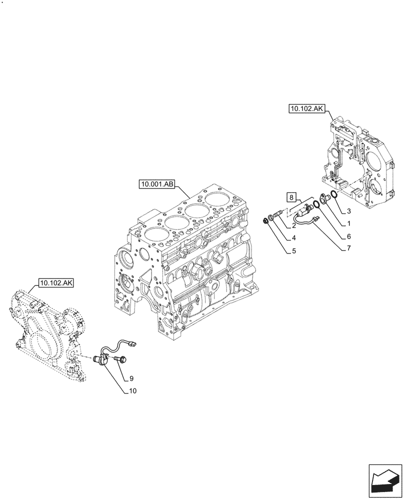 Схема запчастей Case F4HFE4135 B003 - (55.015.AC) - ENGINE SPEED/RPM SENSOR (55) - ELECTRICAL SYSTEMS