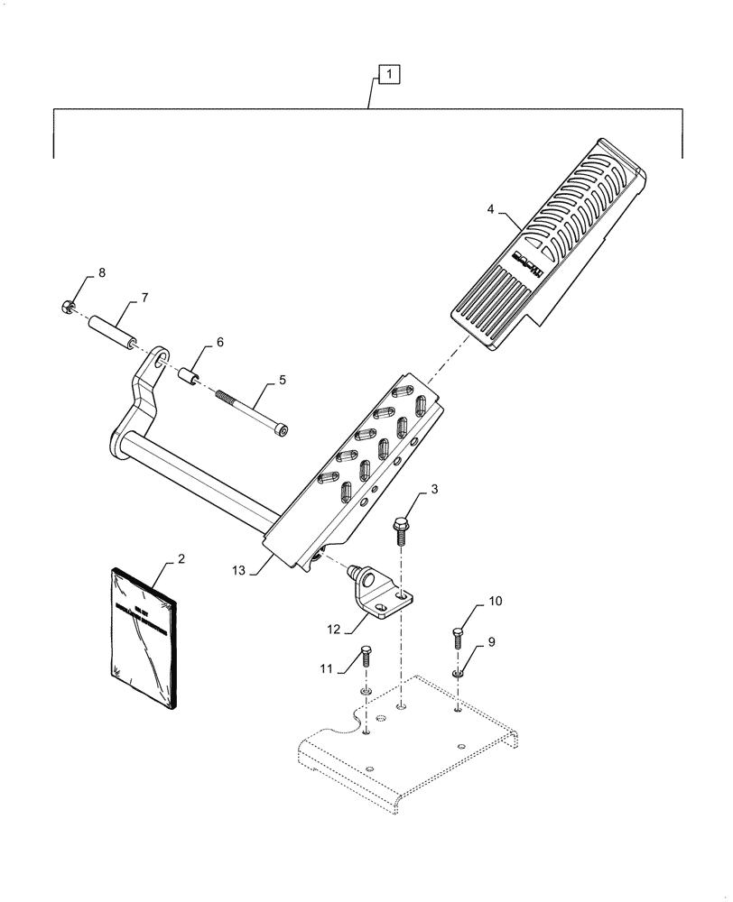 Схема запчастей Case 521G - (88.100.33[01]) - DIA KIT, RIGHT HAND BRAKE PEDAL (88) - ACCESSORIES