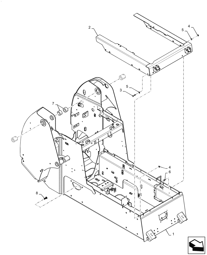 Схема запчастей Case TR320 - (39.100.AB[01]) - CHASSIS (TR320) (39) - FRAMES AND BALLASTING