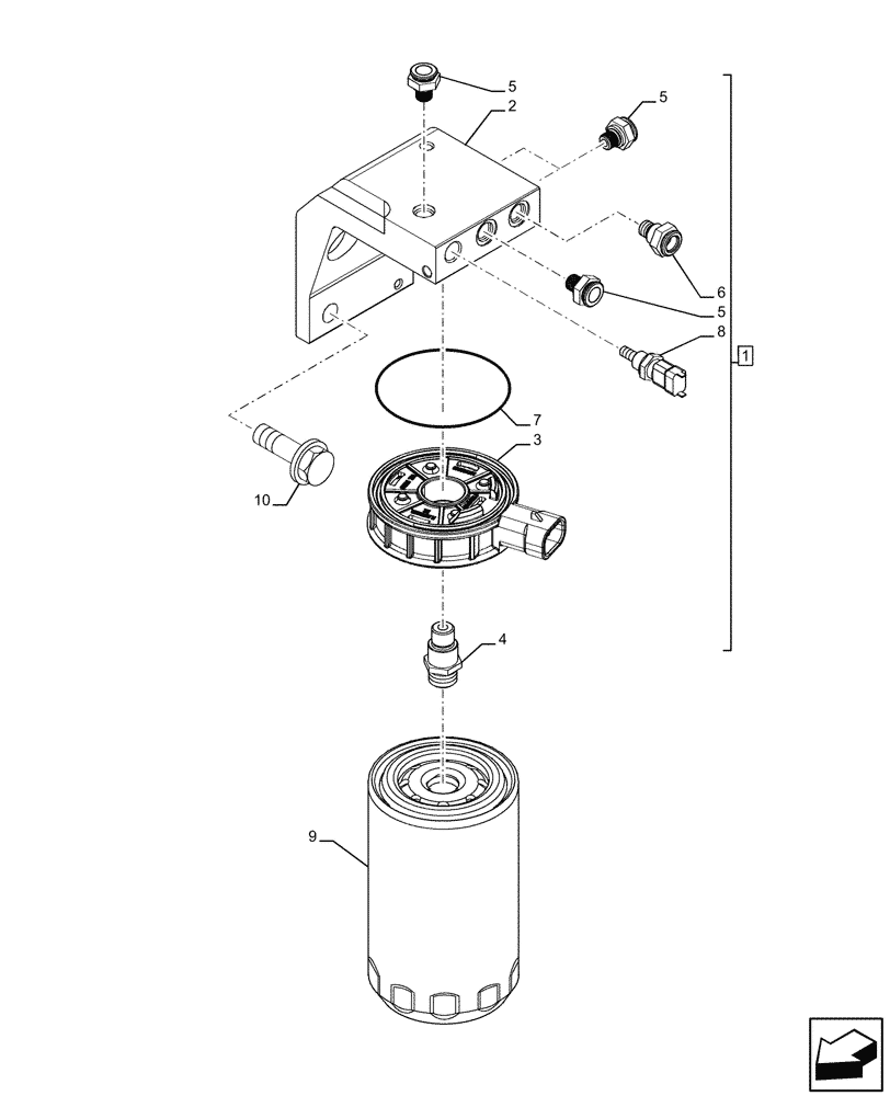 Схема запчастей Case F4HFE4135 B003 - (10.218.AD) - FUEL FILLER (10) - ENGINE