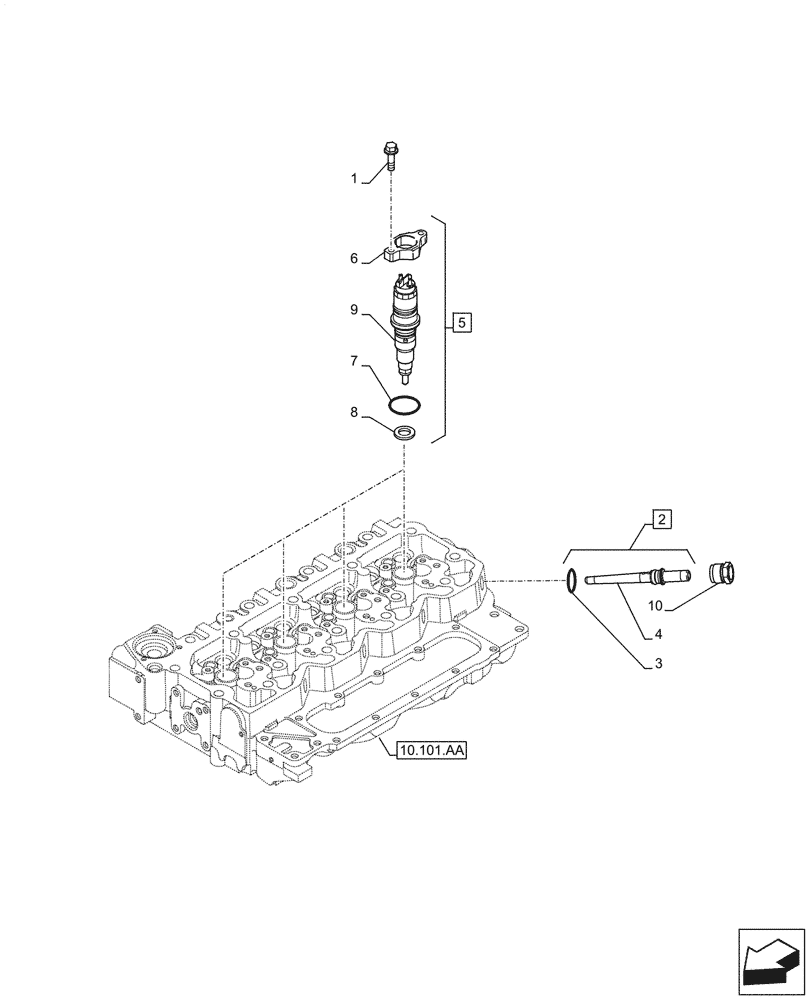 Схема запчастей Case F4HFE4135 B003 - (10.218.AF) - FUEL INJECTOR (10) - ENGINE