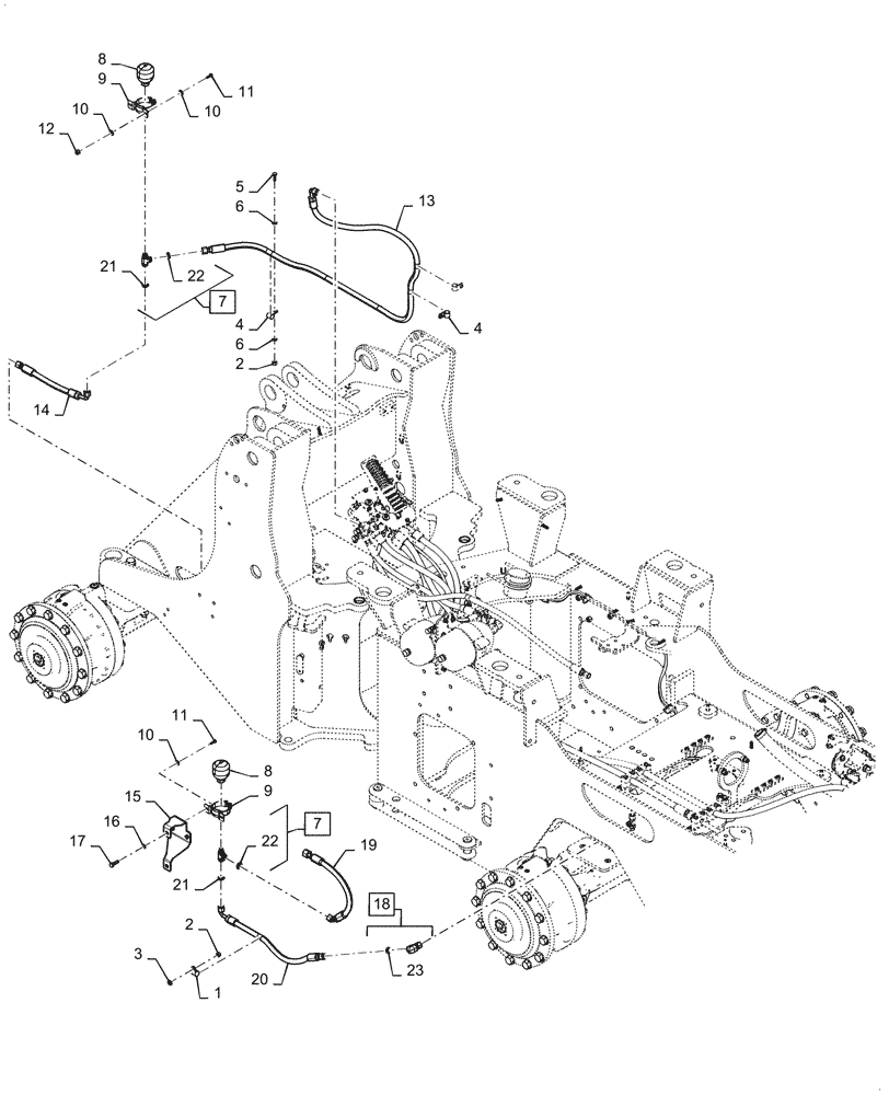 Схема запчастей Case 621G - (33.202.030) - HEAVY DUTY BRAKE LINE (33) - BRAKES & CONTROLS