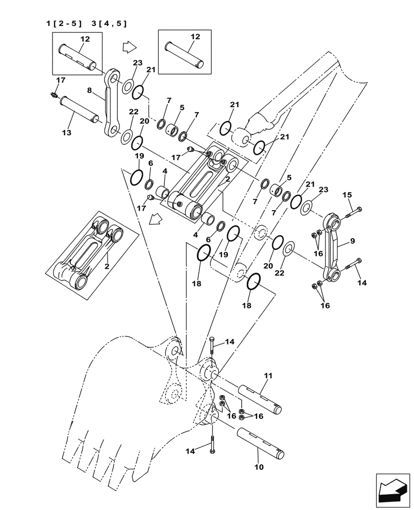 Схема запчастей Case CX350C - (09-049[01]) - BUCKET CONTROL (ANZ) (09) - CHASSIS/ATTACHMENTS