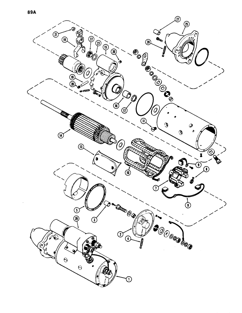 Схема запчастей Case 1450 - (089A) - R37343 STARTER (04) - ELECTRICAL SYSTEMS