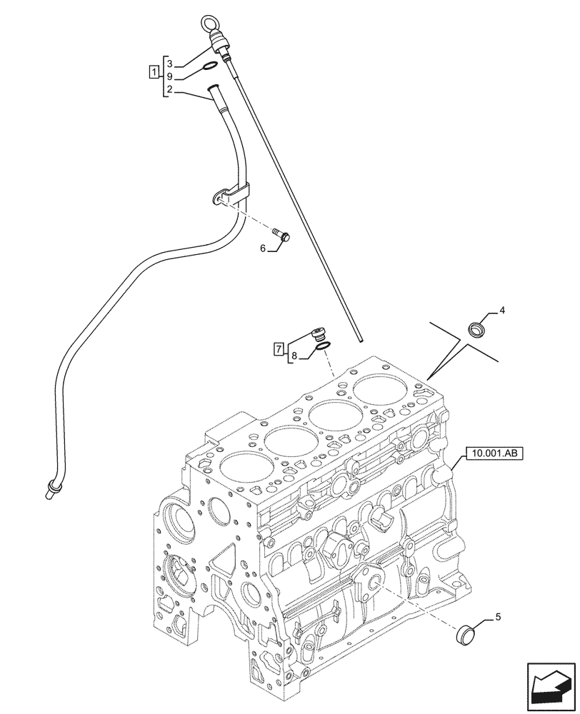 Схема запчастей Case F4HFE4135 B003 - (10.304.AS) - DIPSTICK (10) - ENGINE