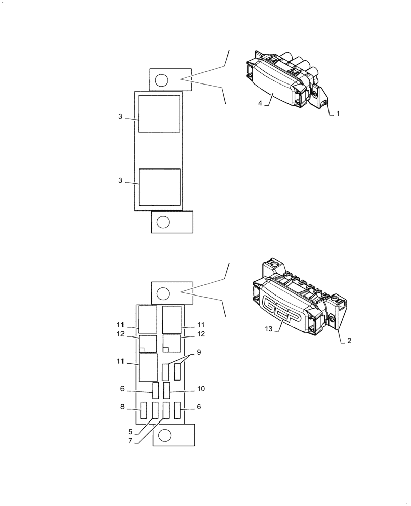 Схема запчастей Case 621G - (55.101.020[04]) - FUSE HOLDER RELAY ASSEMBLY (55) - ELECTRICAL SYSTEMS