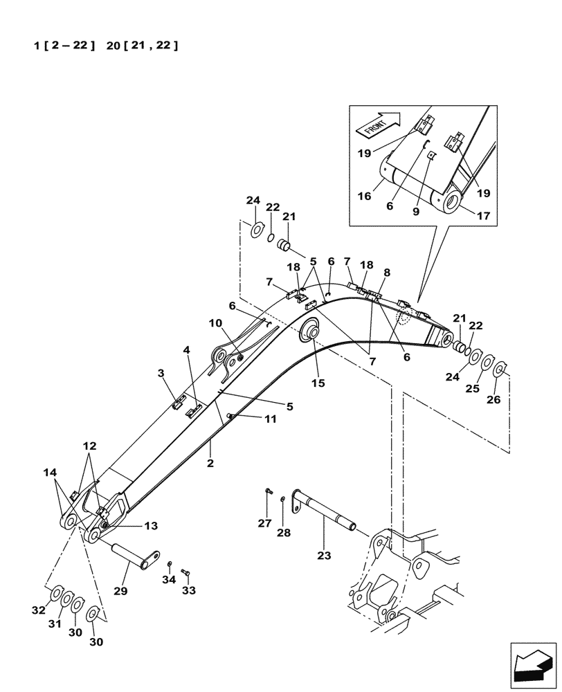 Схема запчастей Case CX130C - (84.910.AA) - BOOM - 4.63M (ANZ) (84) - BOOMS, DIPPERS & BUCKETS