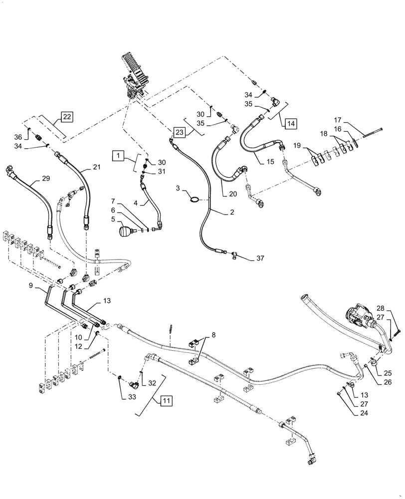 Схема запчастей Case 621G - (33.202.010[03]) - MAIN HYDRAULIC BRAKE (33) - BRAKES & CONTROLS