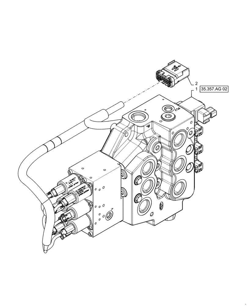 Схема запчастей Case TV380 - (35.357.AG[02]) - CONTROL VALVE, EH W/ HARNESS (ALL CASE) (35) - HYDRAULIC SYSTEMS