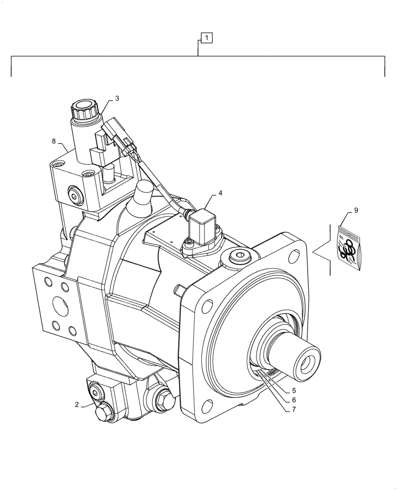 Схема запчастей Case 1150M WT/LGP - (29.100.AB[01]) - HYDRAULIC MOTOR 107CC (29) - HYDROSTATIC DRIVE