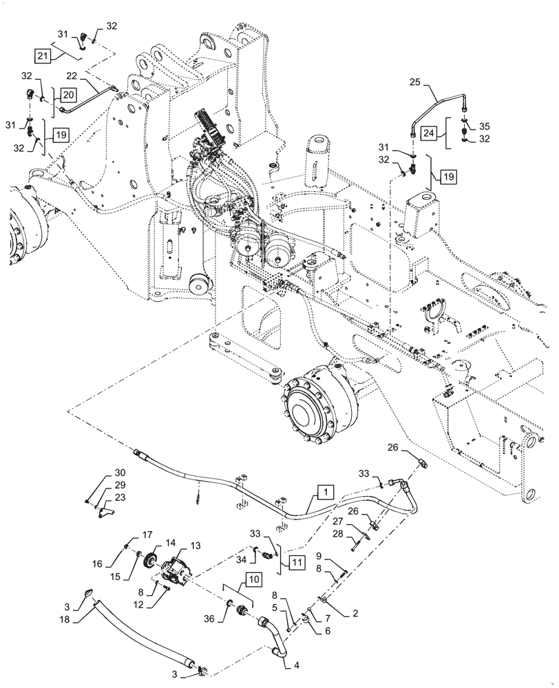 Схема запчастей Case 621G - (33.202.010[01]) - MAIN HYDRAULIC BRAKE (33) - BRAKES & CONTROLS