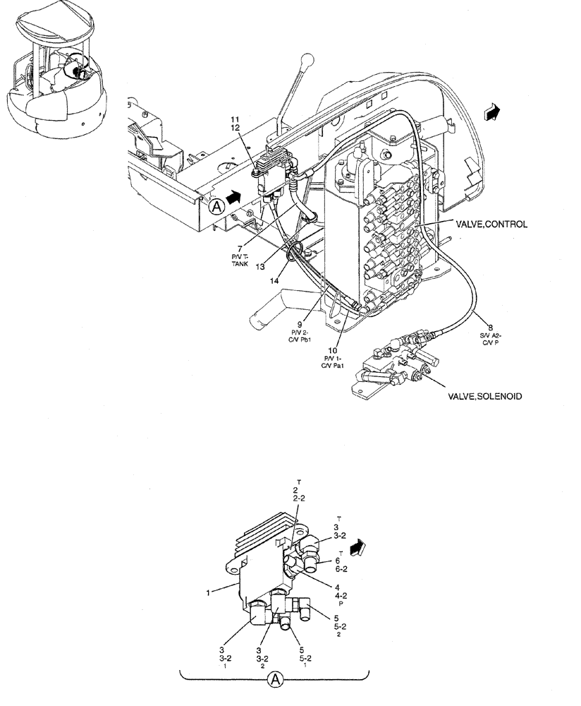 Схема запчастей Case CX27B PV13 - (01-037) - CONTROL LINES, REMOTE (DOZER) (05) - SUPERSTRUCTURE