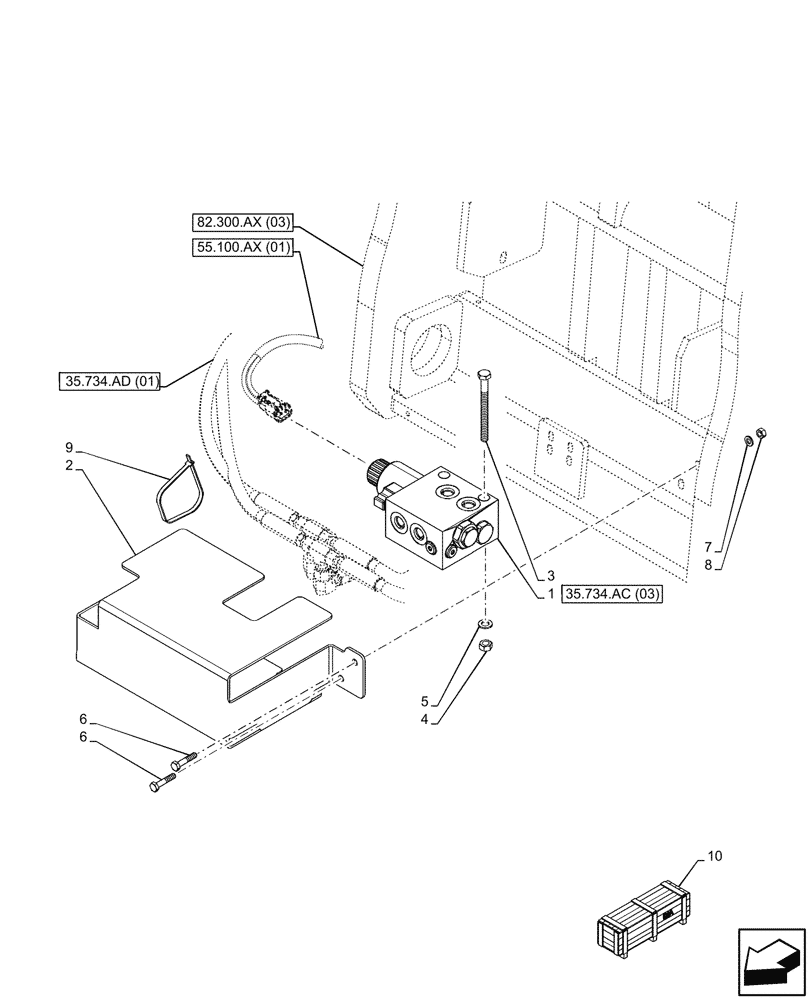 Схема запчастей Case 121F - (35.734.AC[01]) - VAR - 734516 - HYDRAULIC SYSTEM, QUICK COUPLER, SOLENOID VALVE - END SN NFHP00538 (35) - HYDRAULIC SYSTEMS