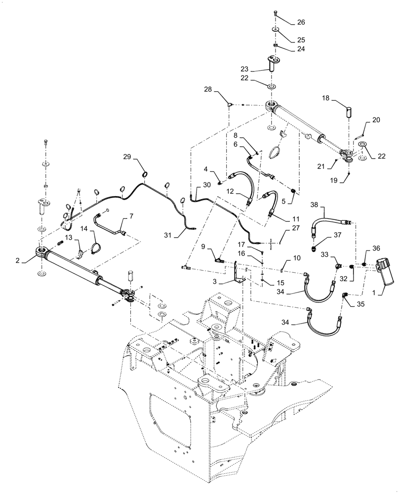 Схема запчастей Case 621G - (41.216.010) - STEERING CYLINDER, MOUNTING (41) - STEERING