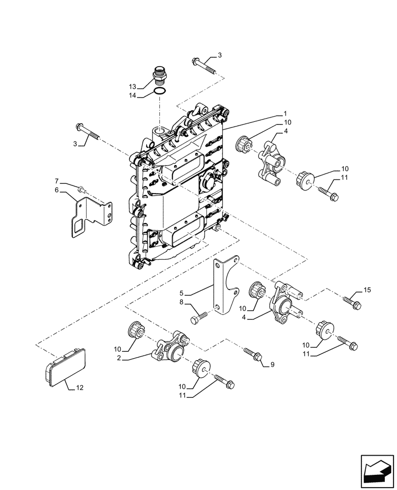 Схема запчастей Case F4HFE613B B006 - (55.015.AA) - ELECTRONIC CONTROL UNIT (55) - ELECTRICAL SYSTEMS