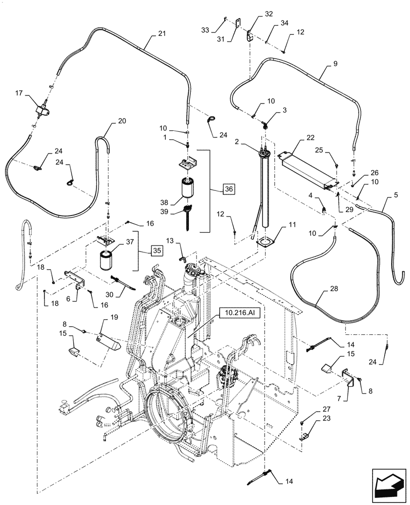 Схема запчастей Case SR175 - (10.210.AF) - FUEL LINES (18-JUN-2015 & NEWER) (10) - ENGINE