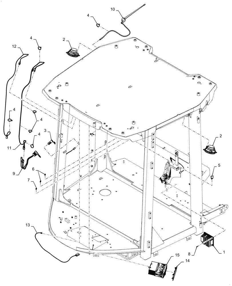 Схема запчастей Case 721G - (55.512.060) - VAR - 782114, 482134 - RADIO INSTALLATION (55) - ELECTRICAL SYSTEMS