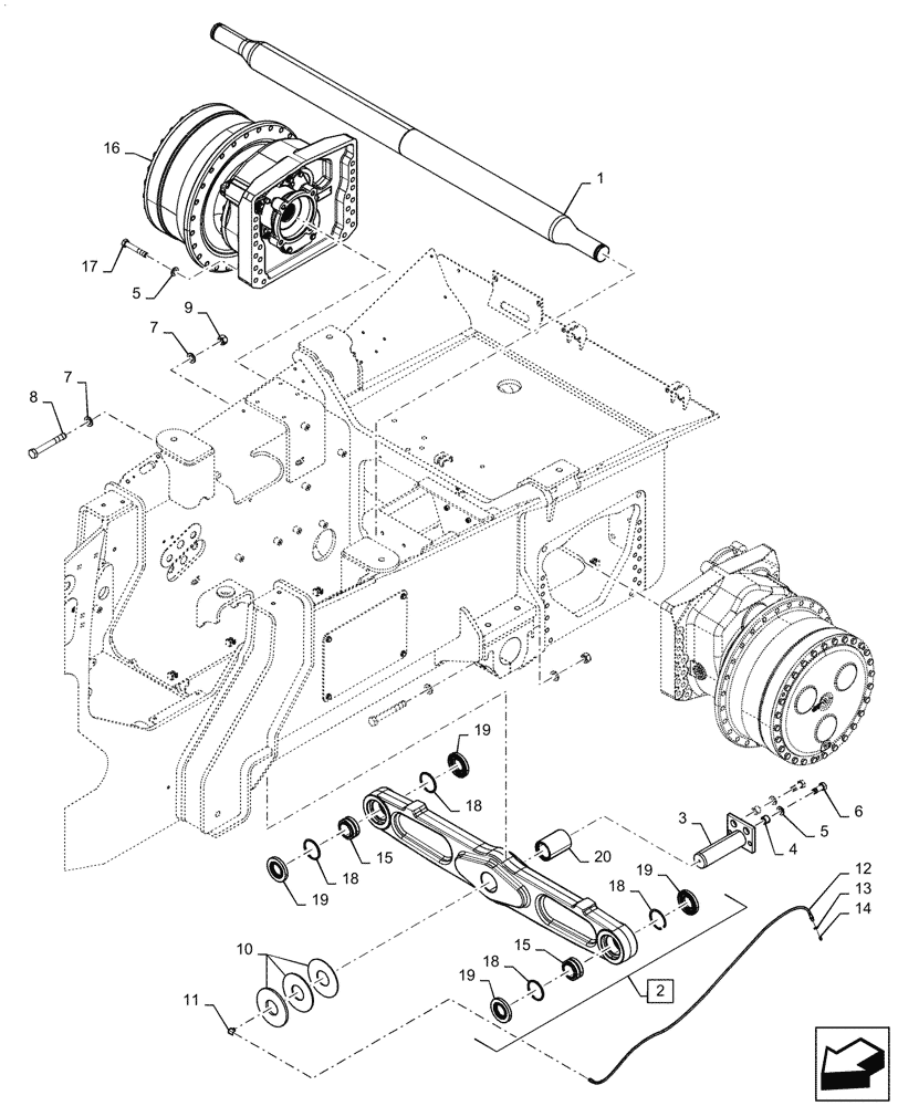 Схема запчастей Case 2050M LT BD - (48.110.010) - SUSPENSION, NARROW, GAUGE (48) - TRACKS & TRACK SUSPENSION