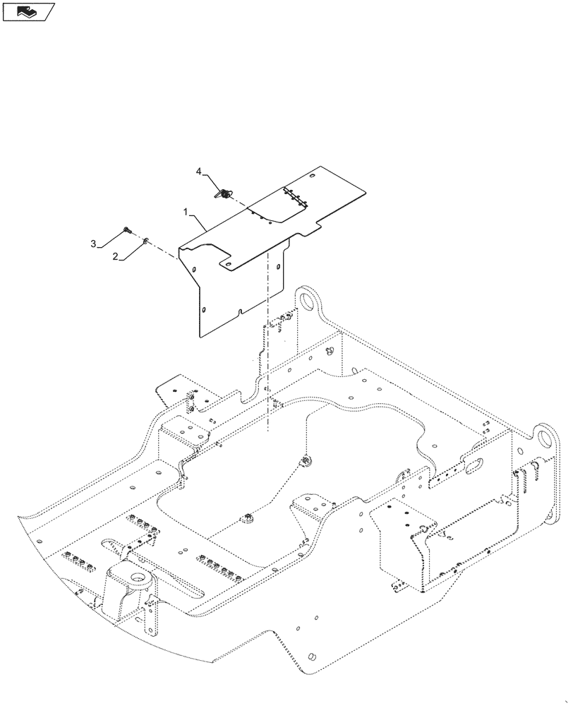 Схема запчастей Case 721G - (90.105.030) - BATTERY AND SCR COVER ASSEMBLY (90) - PLATFORM, CAB, BODYWORK AND DECALS