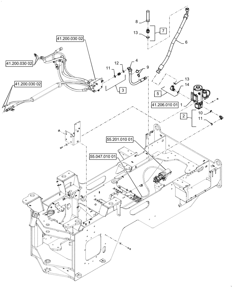 Схема запчастей Case 621G - (41.200.030[01]) - VAR - 482913, 782442 - ELECTRIC SYSTEM CONTROL, STEERING - W/ JOYSTICK (41) - STEERING