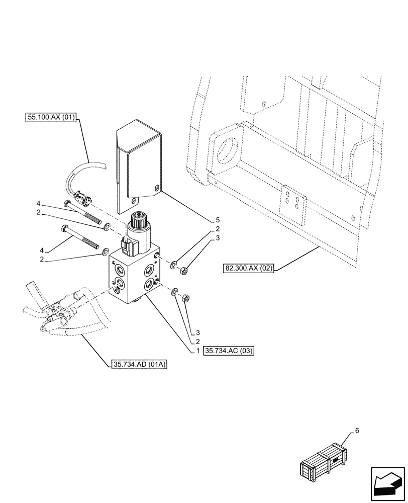 Схема запчастей Case 121F - (35.734.AC[01A]) - VAR - 734516 - HYDRAULIC SYSTEM, QUICK COUPLER, SOLENOID VALVE - BEGIN SN NFHP00452 (35) - HYDRAULIC SYSTEMS