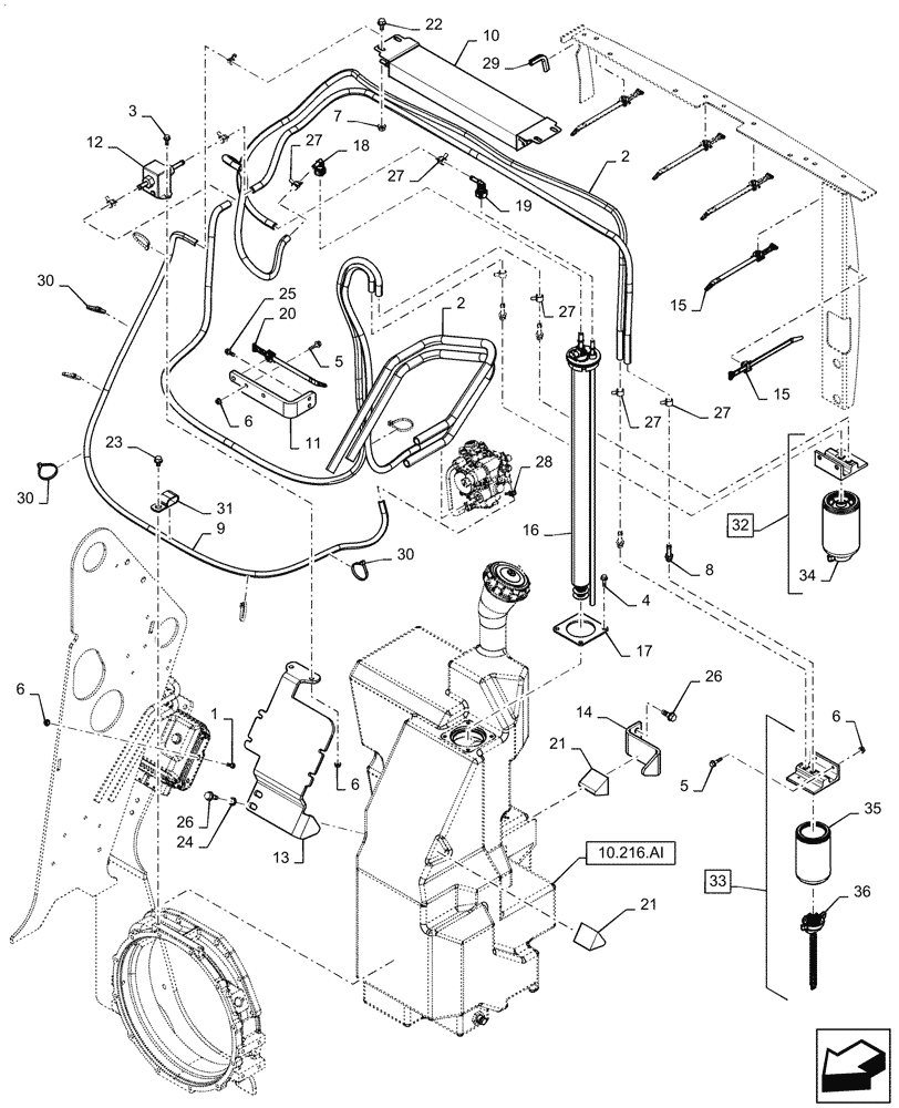 Схема запчастей Case SR175 - (10.210.AF) - FUEL LINES (9-MAY-2012 & PRIOR) (10) - ENGINE