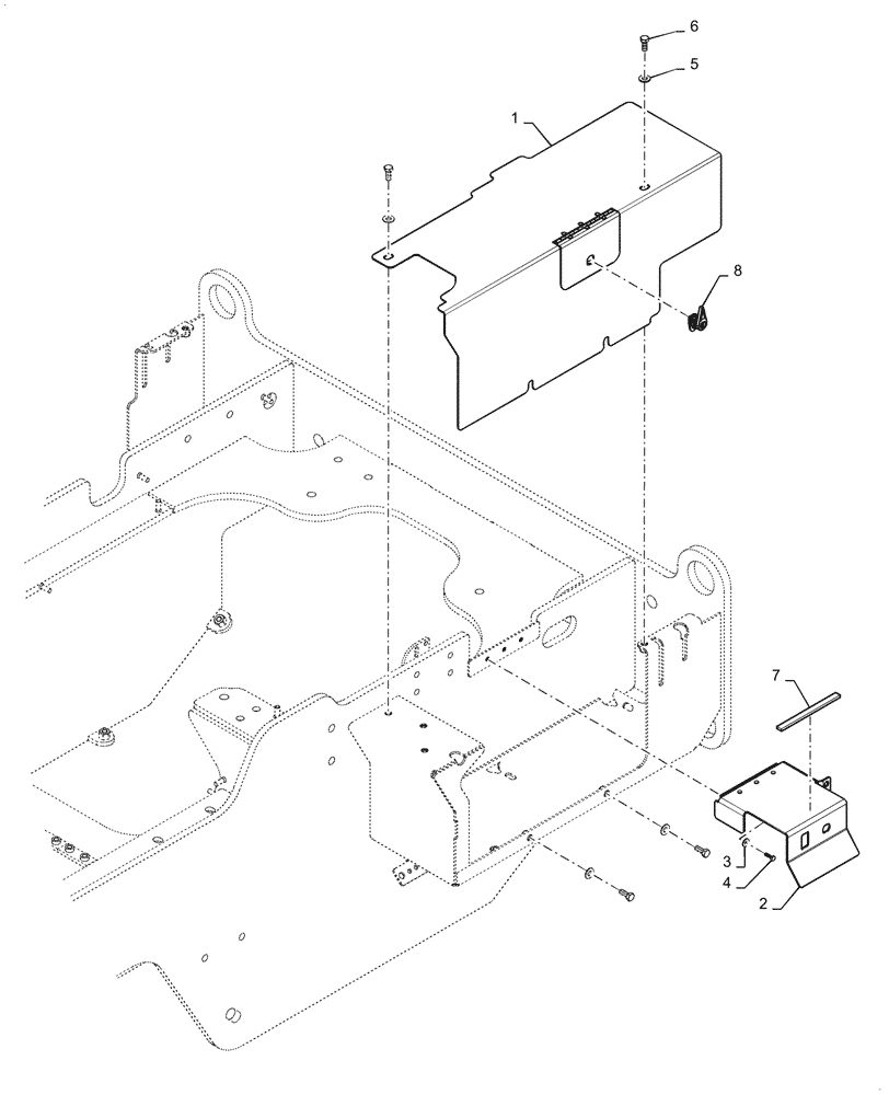 Схема запчастей Case 721G - (39.100.040) - BATTERY CASE COVER (39) - FRAMES AND BALLASTING